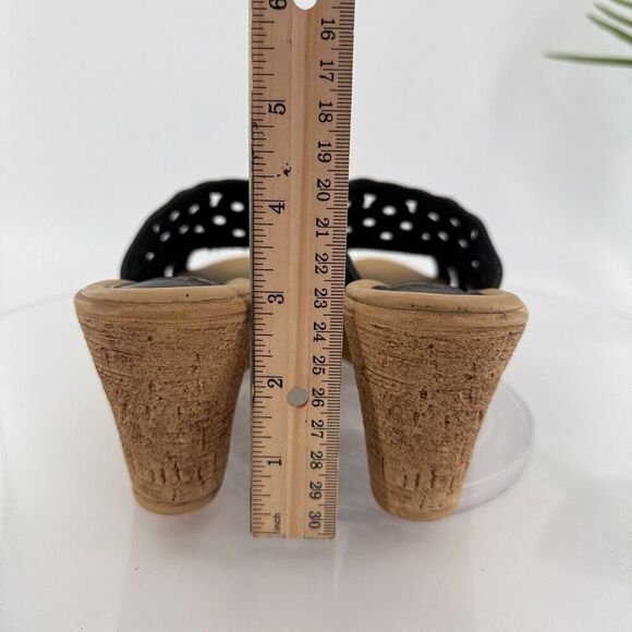 Spring Step Womens Topaz Sandal Women's Size 39 8 Black Leather Lasercut Slide - Picture 8 of 13